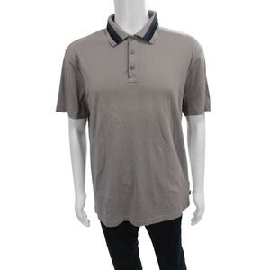 Armani Collezioni Mens Polo Collared Short Sleeve Cotton Gray Size 3XL